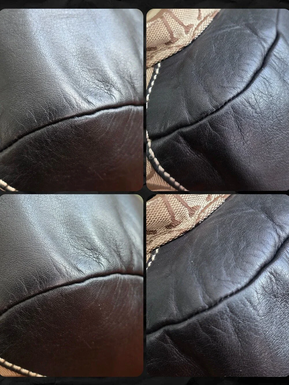 Coach Legacy Ali F12857 Khaki Black Signature Canvas Leather Shoulder Bag Y2K